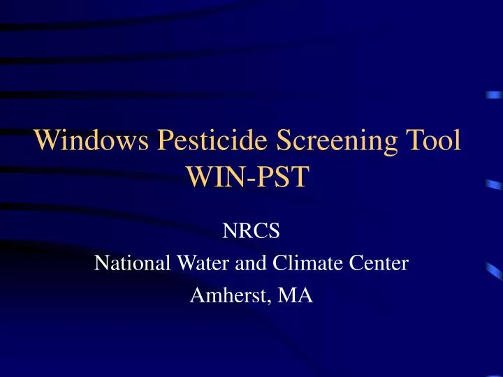 windows pesticide screening tool win pst