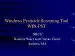 Windows Pesticide Screening Tool WIN-PST - slide 1