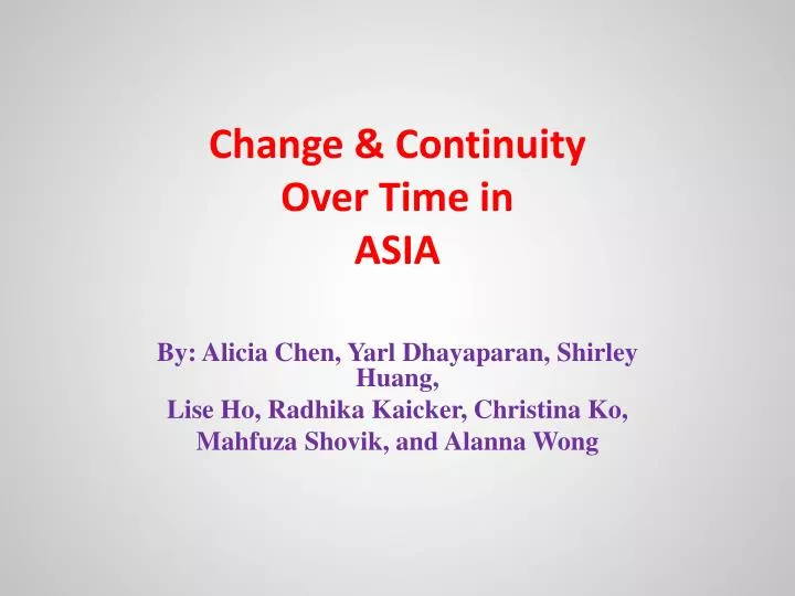 change continuity over time in asia