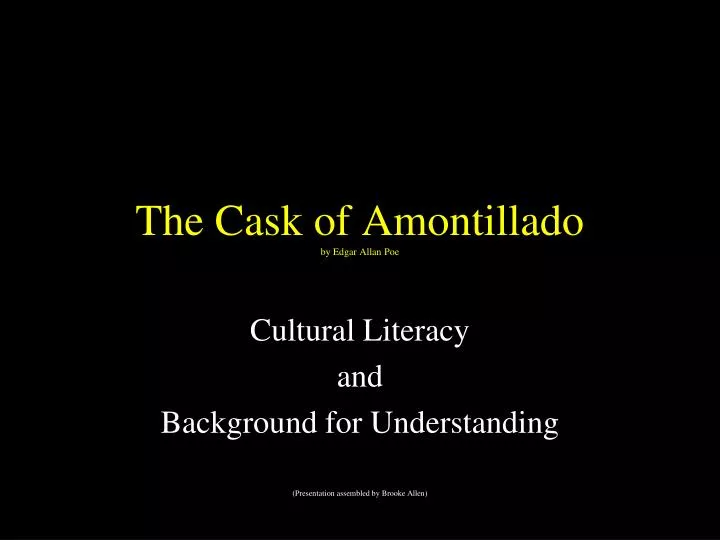 the cask of amontillado by edgar allan poe