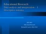 Educational Research: Data analysis and interpretation – 1 Descriptive statistics - slide 1