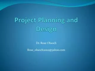 Project Planning and Design