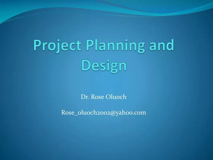 project planning and design