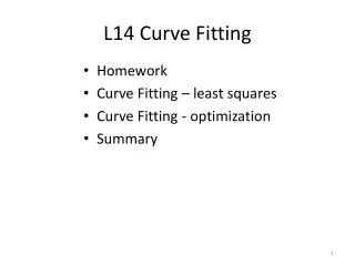 L14 Curve Fitting