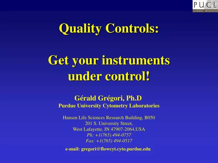 quality controls get your instruments under control
