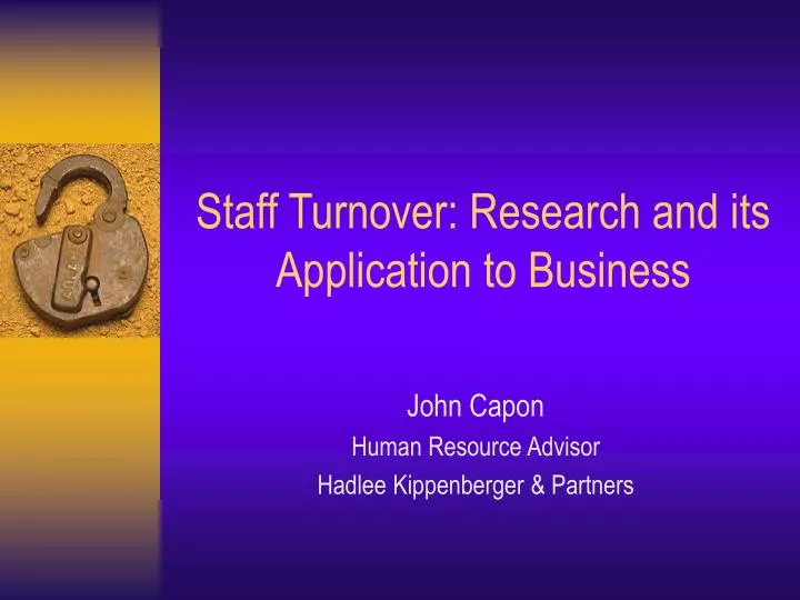 staff turnover research and its application to business