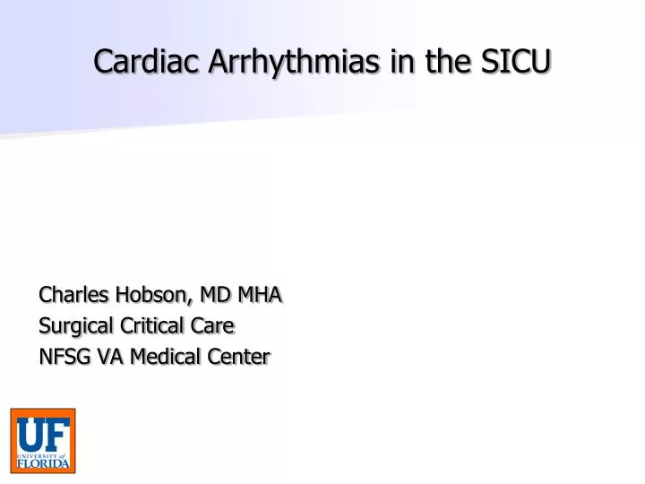 cardiac arrhythmias in the sicu
