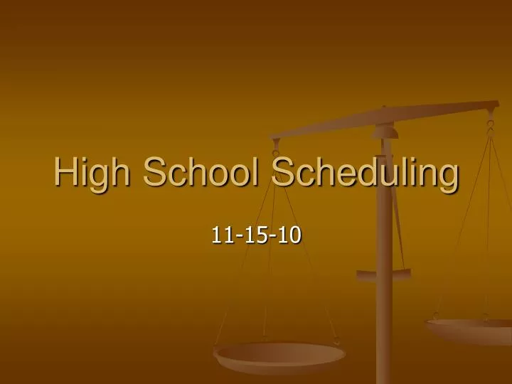 high school scheduling