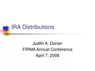 IRA Distributions