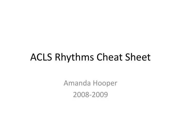 acls rhythms cheat sheet