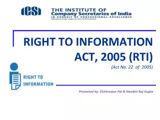 RIGHT TO INFORMATION ACT, 2005 (RTI) (Act No. 22 of 2005)