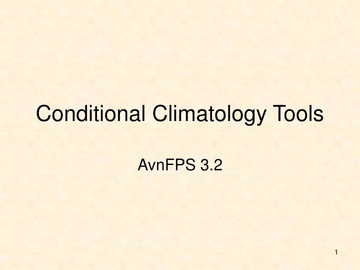 conditional climatology tools