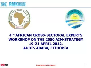 4 TH AFRICAN CROSS-SECTORAL EXPERTS WORKSHOP ON THE 2050 AIM-STRATEGY 19-21 APRIL 2012,