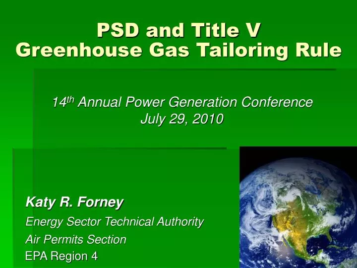 psd and title v greenhouse gas tailoring rule