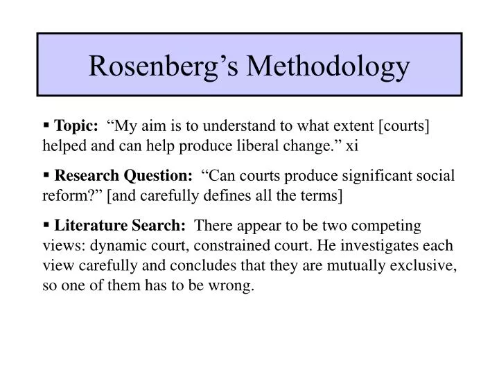 rosenberg s methodology