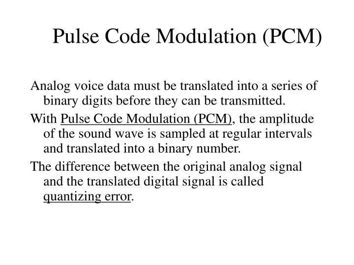 pulse code modulation pcm