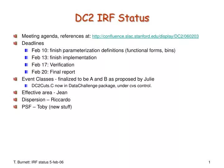 dc2 irf status