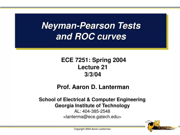 neyman pearson tests and roc curves