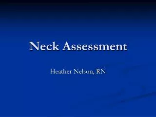 Neck Assessment