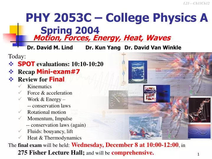 phy 2053c college physics a spring 2004