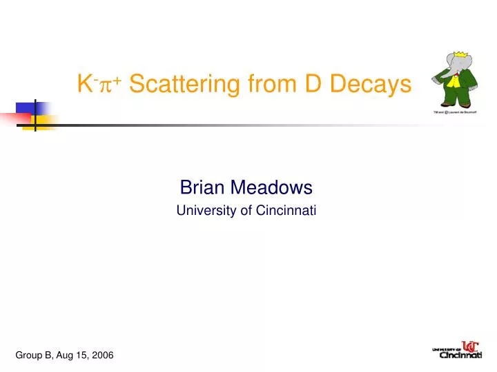 k scattering from d decays