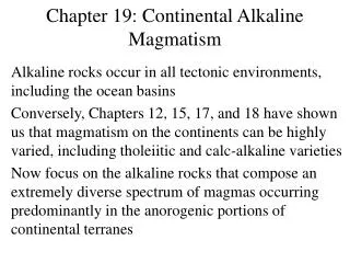 Chapter 19: Continental Alkaline Magmatism