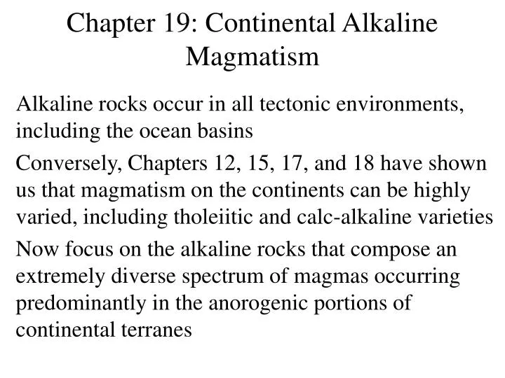 chapter 19 continental alkaline magmatism