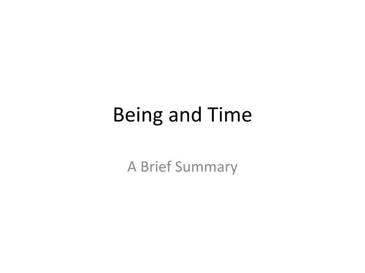 being and time