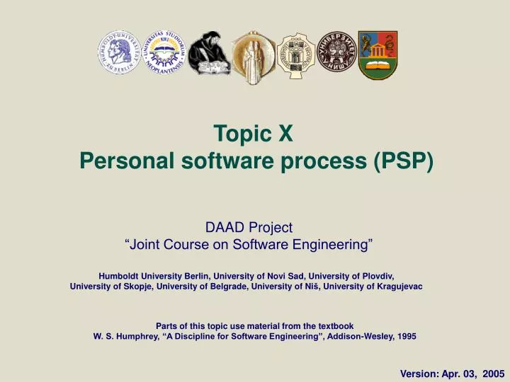 topic x personal software process psp