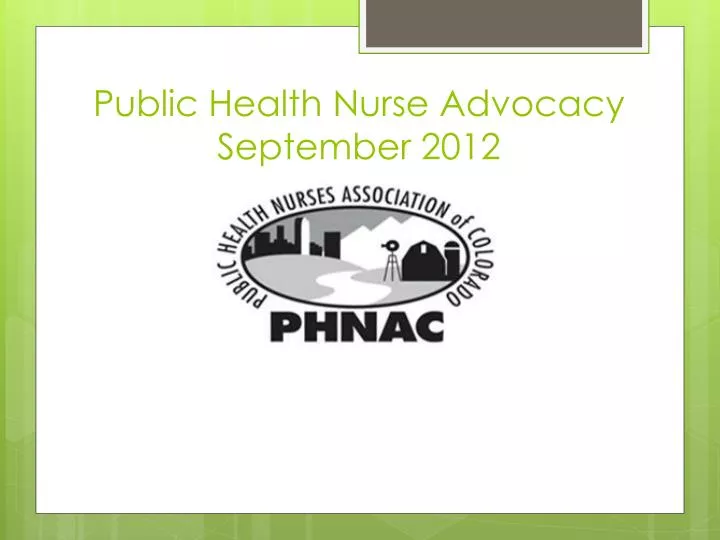 public health nurse advocacy september 2012