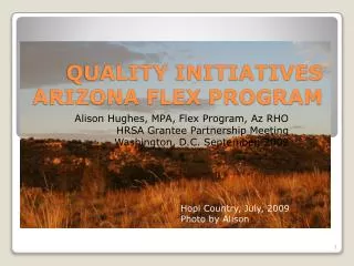 QUALITY INITIATIVES ARIZONA FLEX PROGRAM