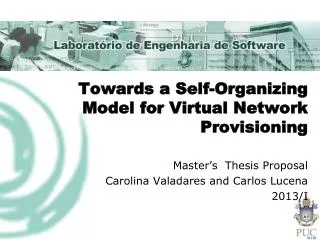 Towards a Self-Organizing Model for Virtual Network Provisioning