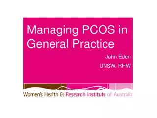 Managing PCOS in General Practice