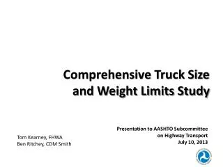 Comprehensive Truck Size and Weight Limits Study