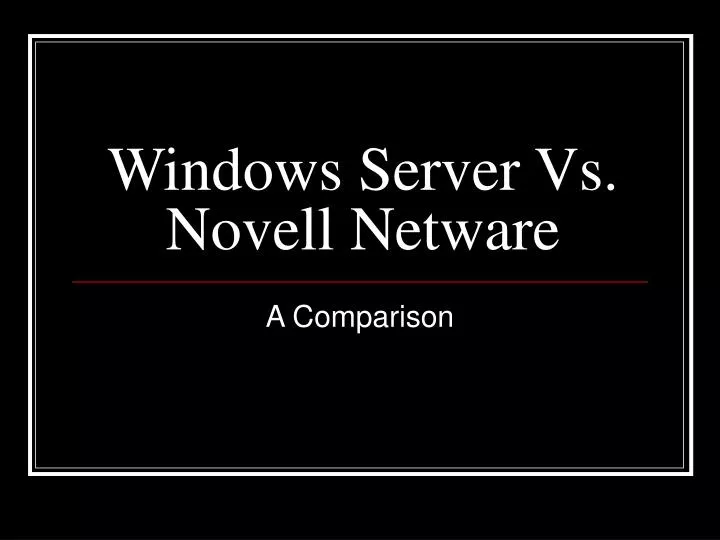 windows server vs novell netware