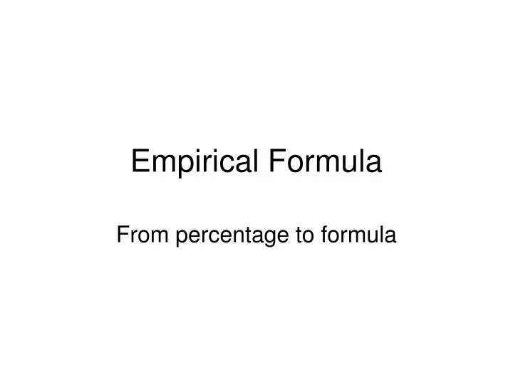 empirical formula