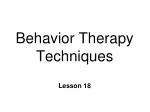 Behavior Therapy Techniques - slide 1