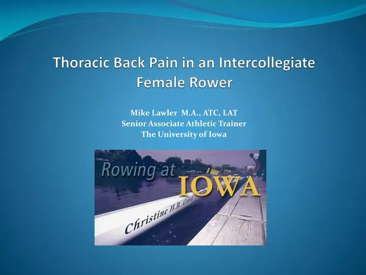 thoracic back pain in an intercollegiate female rower