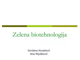 Zelena biotehnologija
