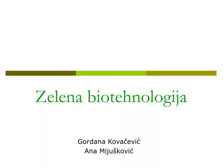 zelena biotehnologija