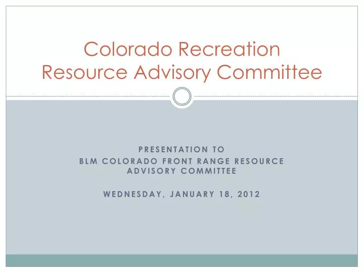colorado recreation resource advisory committee