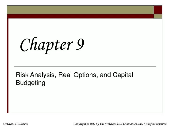 risk analysis real options and capital budgeting