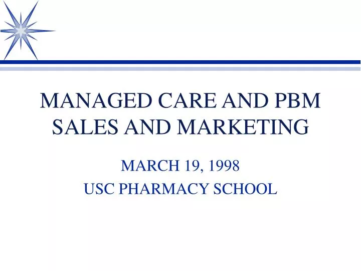 managed care and pbm sales and marketing