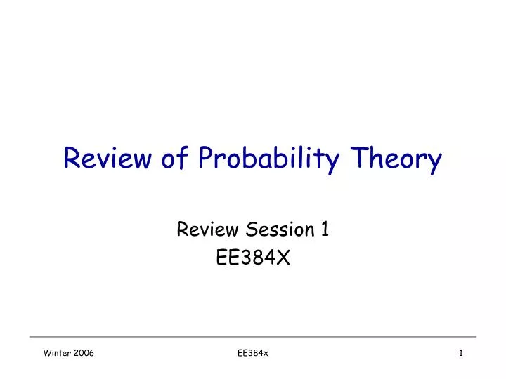 review of probability theory