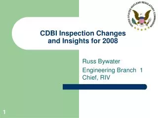 CDBI Inspection Changes and Insights for 2008