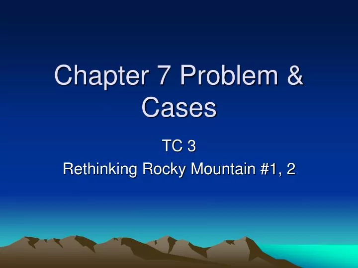 chapter 7 problem cases