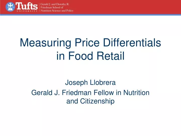 measuring price differentials in food retail