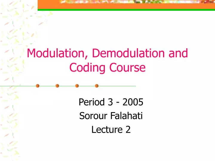 modulation demodulation and coding course