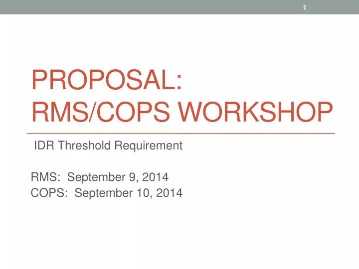 proposal rms cops workshop