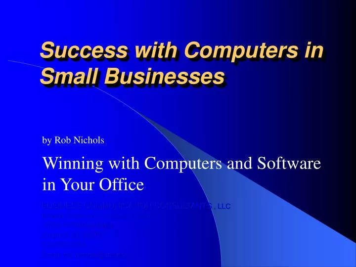 success with computers in small businesses